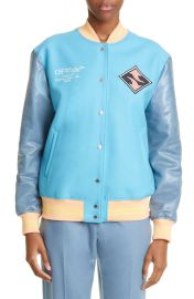 Off White Gender Inclusive Strass Wool Blend Varsity Jacket at Nordstrom