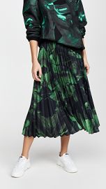 Off-White Green Brushstroke Plisse Skirt at Shopbop