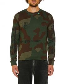 Off-White Men  x27 s Camo Diagonal-Arrows Sweatshirt at Neiman Marcus