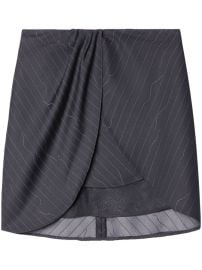 Off-White Pinstripe Draped Miniskirt Grey PH at Farfetch