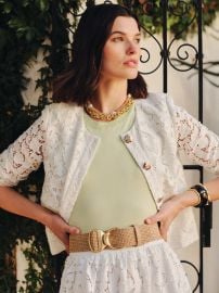 Off_White Solid Coco Lace Jacket | Women\'s Jackets \\u0026 Outerwear | J.McLaughlin at J. McLaughlin