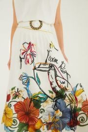 Off-White Tropi Embroidered Maxi Skirt at FARM Rio