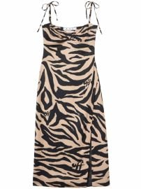 Off White Zebra print side slit dress at Farfetch