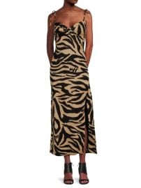 Off White Zebra print side slit dress at Saks Off 5th