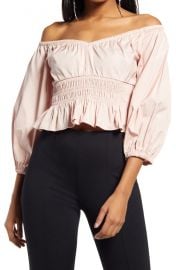 Off the Shoulder Cotton Poplin Blouse at Nordstrom