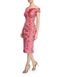 Off-the-Shoulder Jacquard Dress at Neiman Marcus