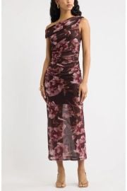 Off the Shoulder Mesh Midi Dress at Nordstrom