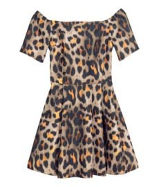 Off-the-shoulder Dress in Leopard Print at H&M