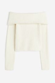 Off-the-shoulder Sweater - Cream - Ladies HampM US at H&M