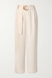 Off-white Belted twill tapered pants  VINCE  NET-A-PORTER at Net a Porter