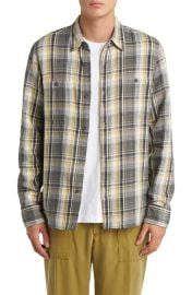 Officine Générale Ahmad Plaid Button-Up Overshirt at Nordstrom