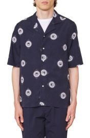 Officine Générale Eren Sun & Moon Print Short Sleeve Button-Up Shirt at Nordstrom