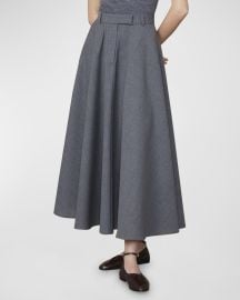 Officine Generale Bertille Wool A-Line Maxi Skirt at Neiman Marcus