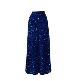 Ofuure Liza Sequin Pants In Sapphire at Wolf & Badger