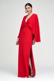 Olaya Gown In Fluid Crepe Halston at Halston