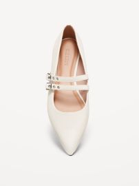 Old Navy Double Buckle Mary Jane Flats in Bone at Old Navy