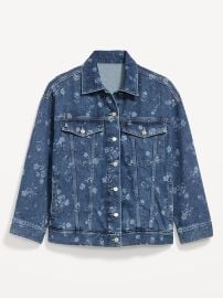Old Navy Floral Print Jean Trucker Jacket in indigo at Old Navy