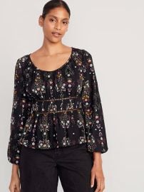 Old Navy Long Sleeve Lace Trim Top at Old Navy