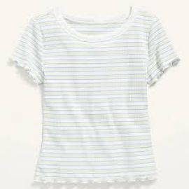 Old Navy Printed Rib Knit Lettuce Edge T Shirt at Old Navy