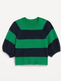 Old Navy Varsity Striped XL Green Navy Puff Sleeve Seater NEW NWT eBay at eBay