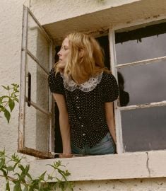 Oleta Top - Noir Dot DEN at Doen