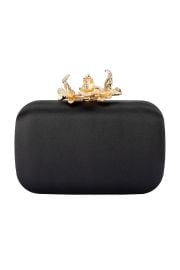 Olga Berg Adele Orchid Lock Clutch In Black at Revolve