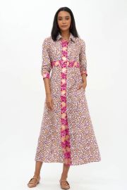 Oliphant Maxi Shirt Dress in Marchesa Wine at Oliphant