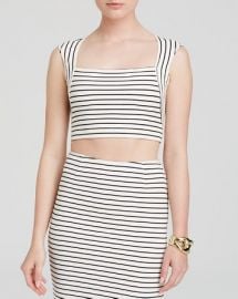 Olivaceous Top - Stripe Crop at Bloomingdales