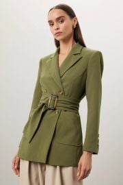 Olive Belted Blazer by Osman Yousefzada Collective Rent the Runway at Rent the Runway