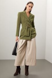 Olive Belted Blazer by Osman Yousefzada Collective Rent the Runway at Rent the Runway