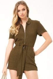 Olive Green Zip Romper by Forever 21 at Forever 21