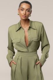 Olive Misty Button Up at JLuxLabel