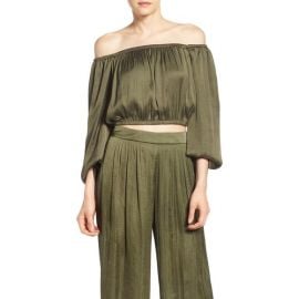 Olive Off-Shoulder Crop Top by Bardot at Nordstrom