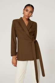 Olive Wrap Jacket by Thebe Magugu for 180 Rent the Runway at Rent the Runway