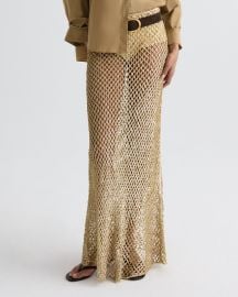 Olive grey Sheer Intent Skirt in Sequin Netting TWP at TWP