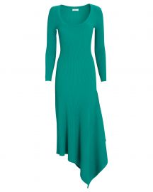 Olivia Asymmetrical Rib Knit Midi Dress at Intermix