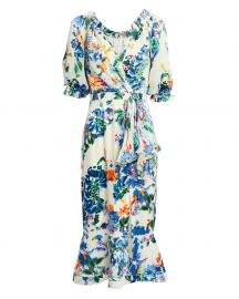 Olivia Begonia Floral Midi Dress at Intermix