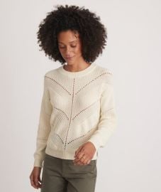 Olivia Crewneck Sweater in White Marine Layer at Marine Layer