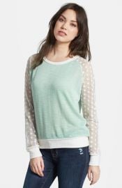 Olivia Moon Sheer Sleeve Sweater at Nordstrom