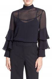 Olivia Palermo   Chelsea28 Tiered Sleeve Silk Top at Nordstrom