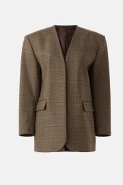 Olivia Plaid Collarless Blazer by Sandro Rent the Runway at Rent the Runway