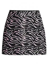 Olivia Rubin - Libby Sequin Zebra Mini Skirt at Saks Fifth Avenue