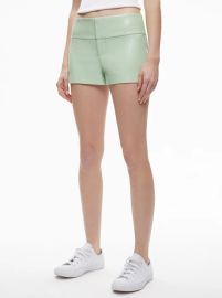 Olivia Vegan Leather Short In Pistachio Alice And Olivia at Alice + Olivia