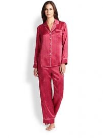 Olivia Von Halle - Printed Silk Satin Pajama Set br at Saks Fifth Avenue