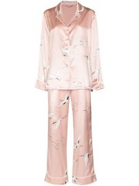 Olivia Von Halle Bird Print two-piece Pajama Set - Farfetch at Farfetch