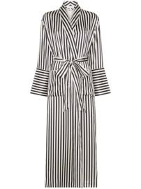 Olivia Von Halle Capability Striped Silk Dressing Robe - Farfetch at Farfetch