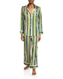 Olivia Von Halle Lila 1977 Striped Classic PJ Set at Neiman Marcus