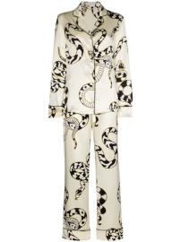 Olivia Von Halle Lila Sassoon snake-print Silk Pyjamas - Farfetch at Farfetch