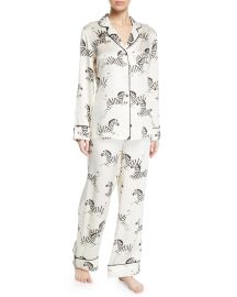 Olivia Von Halle Lila Zebedee Zebras Classic Pajama Set at Neiman Marcus