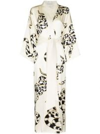 Olivia Von Halle Queenie snake-print Silk Robe - Farfetch at Farfetch